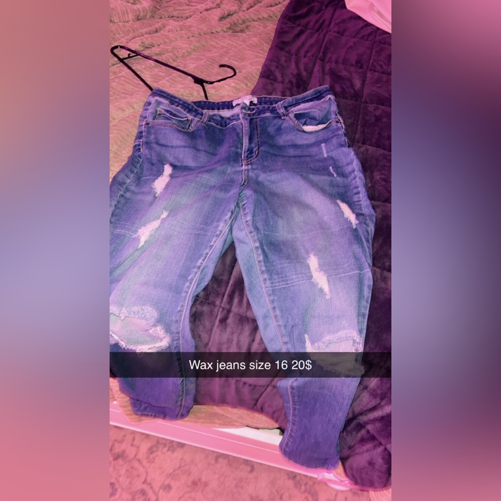 Wax Jean Blue Skinny Distressed Jeans